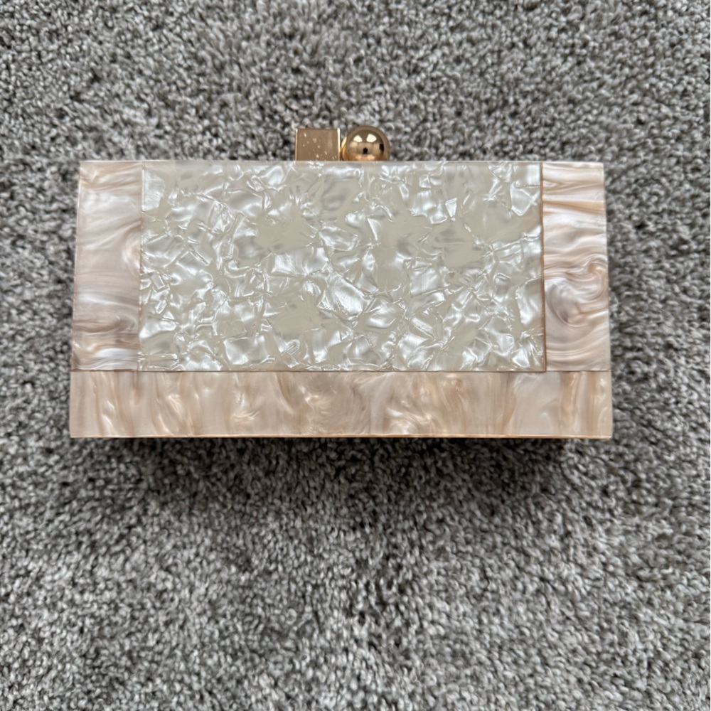 Amazon Cream and Gold Clutch